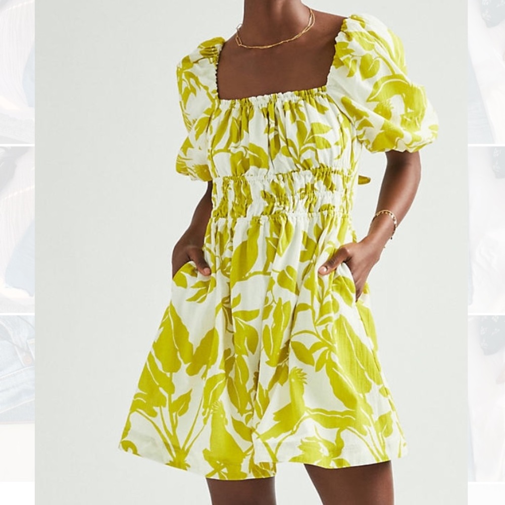 Anthropologie MAEVE PUFF-SLEEVED MINI DRESS XS